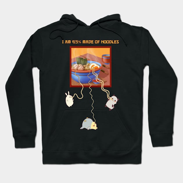 Noodle Delight: Cute Animals and food Hoodie by Verbinavision